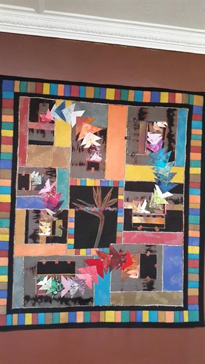 Lesley's quilt is going places
